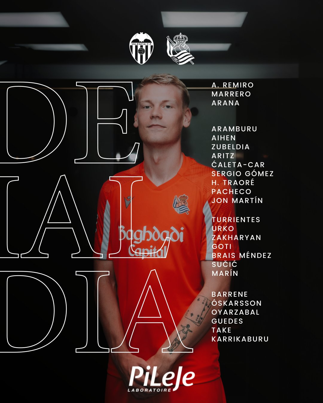 皇家社会战瓦伦西亚大名单：奥亚萨瓦尔、久保建英领衔